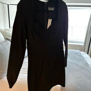 Anthropologie Black Long-Sleeve Dress